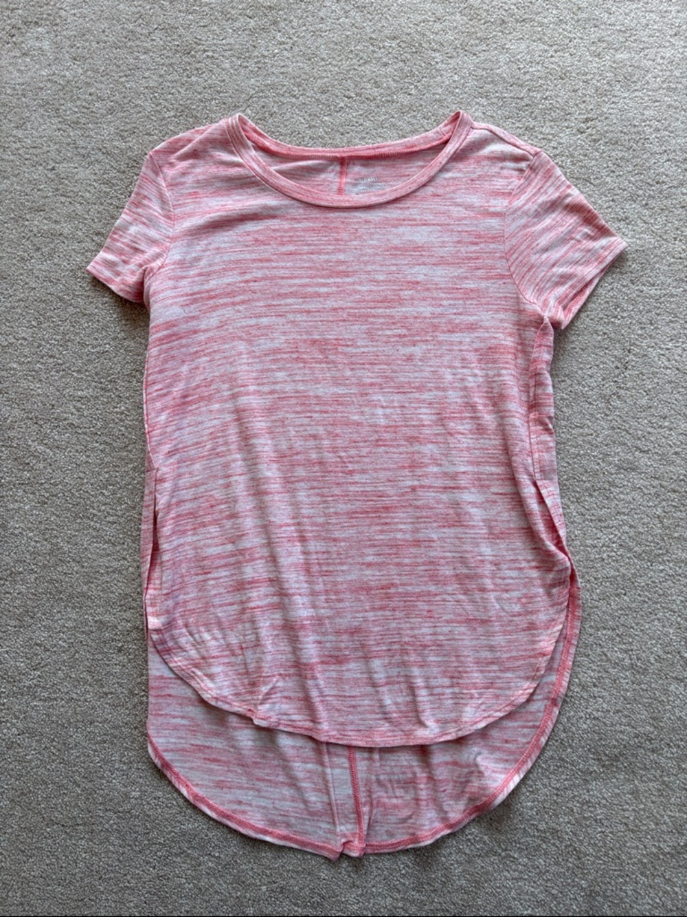 Old Navy Pink Heathered Short Sleeve Tee